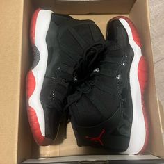 Jordan 11 Breds. 2012 Release. Used But In Really Good Condition. Air Jordan 11 Bred, Jordan 11 Bred, Jordan 11s, Jordans For Sale, Retro Jordans 11, Jordan Shoes Retro, Shoes Retro, Jordan Red, Cute Lazy Outfits