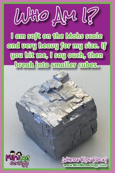 Do you know me? I am a Mini Me Geology favorite. 😊 Stem Experiments, Galena Mineral, Geology Rocks, Rock Types, Responsive Website Design, Architecture Tattoo, Do You Know Me, Stem Science, Metallic Luster