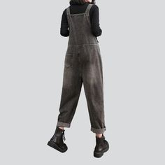 Make a statement with our vintage-inspired grey women's denim jumpsuit from the 2023 Autumn Collection a perfect blend of y2k trend and modern fashion!Why You'll Love ItMeticulously tailored for the modern fashionista. this jumpsuit is an ode to the millennial's legendary fashion sense. From its painted prints to its sanded finish. each detail promises to transform your look into a timeless masterpiece.Unmissable Highlights: Y2K Inspired: Turn heads with this jumpsuit. a symbol of youthful exube Gray Jumpsuits And Rompers With Pockets For Spring, Gray Spring Jumpsuits And Rompers With Pockets, Spring Cotton Gray Jumpsuits And Rompers, Casual Washed Black Jumpsuits And Rompers With Pockets, Casual Gray Cotton Jumpsuits And Rompers, Casual Washed Black Denim Jumpsuit Overall, Gray Solid Color Jumpsuit For Spring, Gray Jumpsuits And Rompers For Spring, Spring Gray Solid Color Jumpsuit