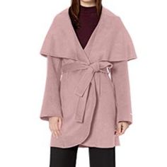 Nwt Lightweight Wool Blend Belted Wrap Coat With Convertible Cape Hood, Perfect For Autumn And Layering. Unlined Body, Lined Pockets. Dusty Pink, Not Baby Pink. Ladies With Broad Shoulders May Want To Size Up. I Have A Few Of These In Different Colors I Plan On Listing, And One I’ve Worn. These Are Not For Shrinking Violets! You’ll Definitely Get Attention. Please Note That Tahari Has This Design In Different Material Blends And Weights. The Heavier Lined Version Is Called Marla And The Lighter Elegant Pink Daywear Outerwear, Winter Wrap Outerwear For Daywear, Pink Outerwear For Daywear In Fall, Chic Wrap Outerwear For Daywear, Spring Shawl Collar Belted Outerwear, Chic Wrap Outerwear For Spring, Chic Spring Wrap Outerwear, Fitted Wrap Outerwear For Spring, Fitted Wrap Winter Outerwear