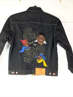 Platinum Fubu FAT ALBERT & The Junk Yard Gang DENIM Jacket YOUTH Small 8/10 NEW*. Size - Youth Small 8/10 Brand new with Tags. Measurements lying flat Pit to pit 18” Collar to hem 23” See pics Thank you Fubu 90s, Fubu Jersey, Baby Phat Jacket, Japanese Souvenir Jacket, Vest Jacket, Denim Jacket, Platinum, Mens Accessories, Brand New