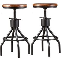 The 17 Stories metal bar stool completes your home's modern industrial design, creating a casual breakfast corner or dining space that looks vintage and modern Perfect for Indoor/Outdoor Use, kitchen, home bar, café, bistro, Living room, Dining room, Sunroom, Patio, Office Or Pub. When you need a comfortable and old-fashioned industrial bar stool for breakfast and coffee, this counter-height bar stool is your best choice. These trend-right adjustable height stools will add industrial flair to yo Wood And Metal Bar, Farmhouse Bar Stools, Farmhouse Stools, Iron Stools, Coffee Chairs, Industrial Stool, Vintage Bar Stools, Industrial Bar Stools, Stool Height