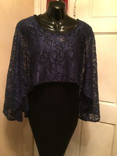 Navy floral lace with shimmery highlights. Delicate care. Handcrafted Spring Lace For Formal Occasions, Elegant Lace With Lace Sleeves For Party, Elegant Lace For Spring Party, Elegant Lace Party Dress With Lace Sleeves, Navy Floral, Floral Lace, Bell Sleeve Top, Highlights, Navy