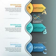 an info graphic design with three options