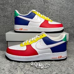 Item: Nike Air Force 1 Low '07 Lv8 Men Red Blue Yellow White Sneakers Style Code: Fn6840-657 Condition: 100% Authentic. Brand New Never Worn. Box Included Color: White/Red/Green/Yellow Seller Notes: -100% Trusted Seller. Your Satisfaction Is Very Important To Me! -Orders Before 8am Pst Will Ship Out Same Day; Orders After 8am Pst Will Ship Out Next Business Day, Guaranteed!(Special Requests Available, Please Ask!) -Shipping From California -Bundles Available!!! -All Sales Are Considered Final. U Nike Multicolor Custom Sneakers For Streetwear, Color Block Sneakers For Sports With Round Toe, Color Block Sports Sneakers, Color Block Sneakers With Round Toe For Sports, Multicolor Nike Air Force 1 For Streetwear, Multicolor Low-top Basketball Shoes, Nike Multicolor Sporty Skate Shoes, Multicolor Low-top Sneakers With Air Max Cushioning, Multicolor Custom Sporty Sneakers For Sports