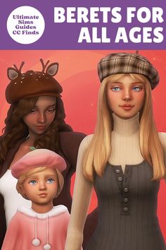 A beret is such a cute accessory for your sims if you want them to look adorable. #TheSims4 Little Sims, Winter Patterns, Pelo Sims, Sims 4 Mm Cc, Sims 4 Characters, Sims 4 Mm, Sims 4 Toddler, Sims Four, Sims4 Clothes