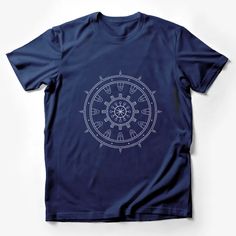 Nautical Compass Design T-Shirt, Vintage Maritime Navigator, Unisex Tee, Gift for Sailors, Travelers Male T-Shirt Custom graphic T-Shirt.Customize your color