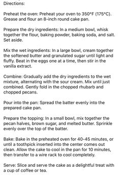 the instructions for how to make cake batter