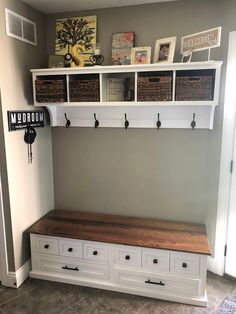 the entryway is clean and ready for guests to use it as a storage area