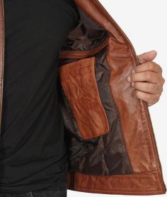 Brown Collar Tall Leather Jacket
This shirt collar brown tall jacket is an incredible addition to men's wardrobe to look cool in classic style in any season. This collared jacket is made from real leather and is available in brown color. Soft lining is stitched internally to provide great comfort and a relaxed feeling. It has a front zip closure, a shirt-style collar, two pockets outside and three inside. An ultimate fashion tall jacket for men that you can wear with casual and formal clothing. Brown Leather Biker Jacket, Peplum Leather Jacket, Brown Leather Motorcycle Jacket, Asymmetrical Leather Jacket, Cafe Racer Leather Jacket, Shearling Jacket Women, Distressed Leather Jacket, Shirt Collar Styles, Tuxedo Women