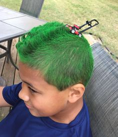 Crazy Hair Day - lawnmower and grass Braid Ponytail