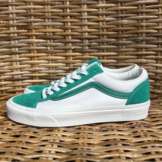 Vans Style 36 Classic Sport Cadmium Green/True White Sneakers. Perfect Condition. Never Worn, New Without Tags. Women’s Size 9, Men’s Size 7.5. Green Vans Sneakers With Gum Sole, Green Vans Sneakers With Vulcanized Sole, Green Low-top Vans Sneakers, Green Vans Sneakers With Laces, Trendy Green Vans Sneakers, Cadmium Green, Vans White, Shoes Vans, Vans Style