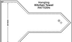 the kitchen towel pattern is shown in black and white, with measurements for each piece