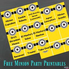 the free minion party printables are great for kids to use in their classroom