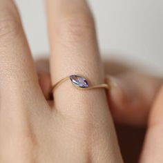 Tanzanite Ring Unique, Two Stone Ring Ideas, Marquise Jewelry, Stacking Jewelry, Ring Aesthetic, Rings Aesthetic, Curve Ring, Tanzanite Jewelry, Gold Rings Simple