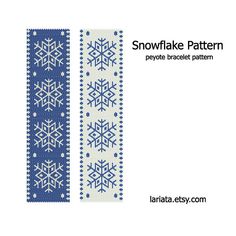 the snowflake pattern is shown in blue and white, as well as an image of