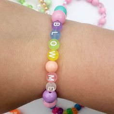 Accent your look with a cheeky pop of color Stretchy letter bracelet with colorful gumball themed beads Kandi Inspiration, Kandi Bracelets, Letter Bracelet, Pop Of Color, Bubble Gum, Color Pop, Beaded Bracelets, Rainbow, Bracelet