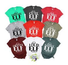 Group Christmas Shirt, Office Party, Elf Shirts, Funny, Custom Shirt, Cute, Sassy, Frisky, Flirty, T Friend Shirts, Elf Design, Elf Names, Christmas Pj, Elf Shirt, Christmas T Shirt Design, Christmas Pjs