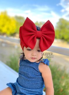 Playful Adjustable Bow Headband, Playful Adjustable Bow With Matching Headband, Adjustable Playful Bow With Matching Headband, Adjustable Cotton Bow - Cute Style, Adjustable Cute Cotton Bow, Cute Adjustable Cotton Bow, Adjustable Red Bow Hair Accessories, Adjustable Red Hair Accessories With Bow, Red Bow Hair Accessories