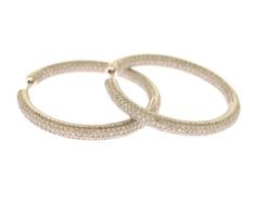 ad eBay - Find many great new & used options and get the best deals for 14K White Gold 3.00 Carat Pave Set Diamond Inside Outside 38mm Hoop Earrings at the best online prices at eBay! Free shipping for many products! Luxury Pave Set Hoop Earrings, Luxury Hoop Earrings With Pave Setting, Luxury Small Hoop Earrings With Pave Setting, Luxury Small Hoop Earrings With Vvs Clarity, Luxury Pave Setting Hoop Earrings As Gift, Luxury Hallmarked Round Hoop Earrings, Luxury Round Hoop Earrings Hallmarked, Luxury Hoop Earrings With Pave Setting For Gift, Luxury Hoop Earrings With Pave Setting As Gift