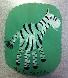 a child's drawing of a zebra on a piece of paper that says ms suzzane