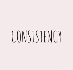 the word constistency written in black ink on a white background