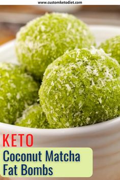 Fat Bombs made of at least 85% of fat are good to consume while on keto. And these bombs are perfect to be eaten as a snack. You can actually experiment when making fat bombs, just like this coconut matcha flavor that you will absolutely love! Coconut Matcha, Fat Bomb Recipe, Custom Keto Diet, Matcha Powder, Low Carbohydrates, Keto Diet For Beginners, Recipes For Beginners