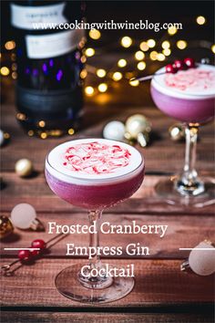 frosted cranberry empress gin cocktail