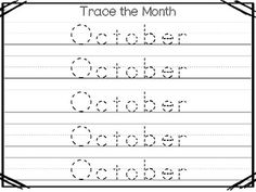 trace the month october in this printable worksheet