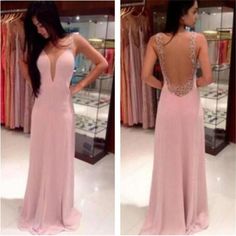 V-neck Evening Dress With Lace Back For Gala, Low Back Evening Dress For Prom Season, Floor-length Evening Dress With Lace Back For Prom, V-neck Lace Back Evening Dress For Gala, Backless Party Dress With Sweep Train, Elegant Lace Back Evening Dress For Homecoming, Elegant Homecoming Evening Dress With Lace Back, Party Evening Dress With Sweep Train And Low Back, Pink Evening Dress With Back Opening For Party