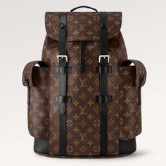 Louis Vuitton LV Unisex Christopher PM Backpack Monogram Canvas Body Flap Opening Luxury Leather Coated Canvas Backpack For Travel, Travel Backpack With Monogram Canvas, Luxury Coated Canvas Backpack For Travel, Travel Backpack In Monogram Canvas, Travel Monogram Canvas Standard Backpack, Luxury Leather Trim Standard Backpack, Luxury Travel Backpack With Leather Trim, Designer Standard Travel Backpack, Designer Monogram Canvas Backpack For Travel