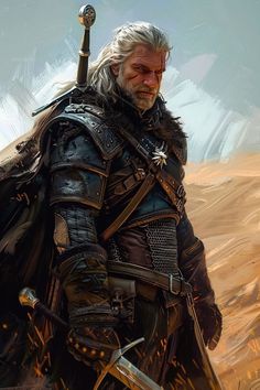 Geralt Of Rivia Fanart, Geralt Of Rivia Witcher 3, Witcher Armor, Witcher Tattoo, Witcher Game, Paint Games