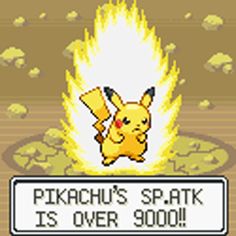 an old video game with the words pikachu's spak is over 900