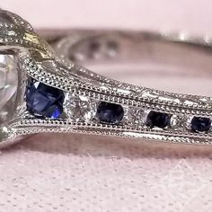 Kirk Kara Stella Blue Sapphire Large Center Channel Set Diamond Engagement Ring Kirk Kara Engagement Rings, Channel Set Diamond Engagement Ring, Engagement Rings Channel Set, Diamond Ring Set, Jewelry Appraisal, Blue Sapphire Diamond, Wedding Engagement Ring, Diamond Ring Settings, Gold Ring Sets