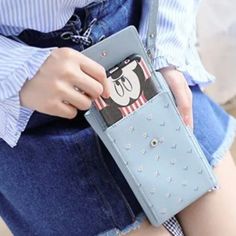 Size: Width: 7.09 In, Length: 4.33 In, Thick: 1.57 In Material: Pu Color: Blue Brand New. Trendy Blue Wallets With Interior Card Slots, Trendy Blue Wallets With Card Slots, Portable Blue Phone Bag For Everyday Use, Cute Blue Wallet With Card Slots, Blue Portable Wallets For Daily Use, Cute Blue Rectangular Wallet, Trendy Blue Phone Bag For Everyday Use, Trendy Blue Phone Bag, Trendy Blue Phone Bag For Travel