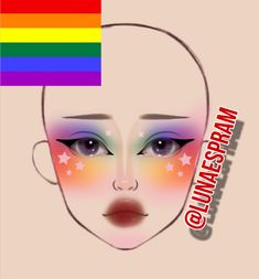 #bocetodemakeup #lgbt #pride #maquillaje #makeup #aesthetic #delineado #eyeliner #🏳️‍🌈 Rainbow Make Up Look, Easy Pride Face Paint, Masc Pride Makeup, Pan Flag Makeup, Pride Graphic Liner, Pansexual Makeup Looks, Goth Pride Makeup, Pansexual Pride Makeup, Pride Make Up