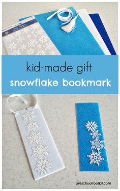 kids made gift snowflake bookmark