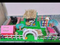 this is a fake model of a farm with animals