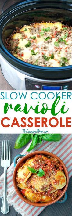 this slow cooker ravioli casserole is an easy and delicious side dish