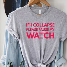 Our 'If I collapse please pause my watch' tee is the perfect addition to any wardrobe! We create custom t-shirts with great designs for everyone's liking. If you don't find the size or colour you would like, please message us and we will be happy to accommodate! PRODUCT We use the finest premium Bella Canvas shirts for you, they are feather soft and very breathable with a good stretch. These t-shirts are known for their great quality and much loved by our consumers. SIZING This t-shirt comes in Cross Country Shirts, Writer Shirts, Funny Running, Marathon Runner, Running Humor, Gifts For Runners, Marathon Runners, Country Shirts, Running Shirts