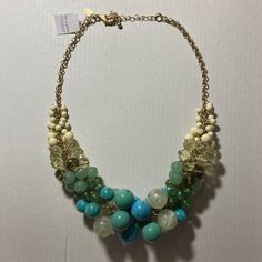 Bnwt Never Worn This Necklace Is A Tropical Vacation! Spring Party Jewelry In Turquoise, Spring Party Turquoise Jewelry, Turquoise Beaded Jewelry For Spring, Bohemian Blue Necklaces For Spring, Blue Beaded Necklaces With Colorful Beads For Spring, Colorful Blue Beaded Necklaces For Spring, Mermaid Necklace, Lia Sophia, Tropical Vacation