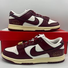 Nike Dunk Low SE “Sisterhood” Maroon/Sail/Black/Gold DV1160-101 Women’s Size 8.5 Maroon Shoes, Low Dunks, Nike High, Burgundy Shoes, Nike Shoes Jordans, Team Red, Hype Shoes, Red Sneakers, Aesthetic Shoes