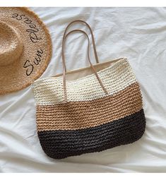 Buy Online Elena Handbags Large Straw Woven Summer Tote Summer Woven Leather Tote Bag, Summer Handwoven Straw Tote Bag, Beachy Handwoven Straw Tote Bag, Eco-friendly Handwoven Straw Tote Bag, Eco-friendly Handwoven Straw Vacation Bag, Rope Knitting, Everyday Shoulder Bag, Handbags Large, Tote Bag Summer