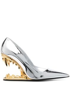 US $47.47  50%de réduction | Chaussures à talons pointus pour femmes, dents de tigre, bouche peu profonde, tissu métallique, grand 43, nouveau Tone Calves, Silver Pumps, Pink Pumps, Pointed Toe Shoes, Heel Pumps, Designer Heels, Black Pumps, Leather Pumps, Pump Shoes