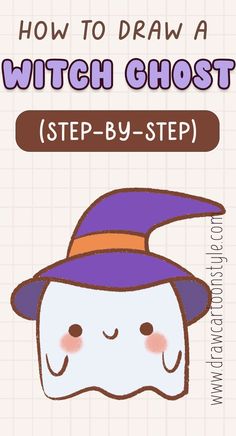 how to draw a witch ghost step - by - step with pictures and text below