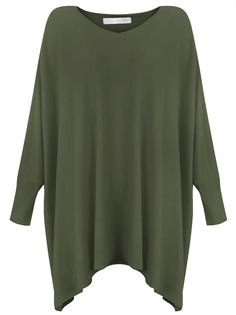 This oversized top features a round neckline, boxy shape, and long sleeves for a comfortable and relaxed look. With side slits and ribbed detailing around the hem, it offers both style and practicality. Perfect for any casual occasion, this top is a must-have for a laid-back, effortless look. Suggested for sizes 4-16 50% Viscose, 27% Polyester, 23% Polyamide Hand Wash Cold Measurements: Bust: 101" around, Length: 30 1/2" Oversized Fine Knit Turtleneck Top, Versatile Oversized Turtleneck Tops, Oversized Long Sleeve Fine Knit Sweater, Oversized Fine Knit Long Sleeve Top, Oversized Fine Knit Long Sleeve Sweater, Oversized Solid Color Knit Top With Crew Neck, Oversized Ribbed Batwing Sleeve Top, Green Oversized Long Sleeve Knit Top, Oversized Solid Color Tops With Batwing Sleeves