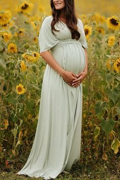 Fashion Casual A-line Maternity Dress Bridesmaid Gown Long Maternity Dress, Maternity Long Dress, Pregnancy Photography, Waist Stretches, Growing Belly, Photography Beach, Dress Bridesmaid, Baby Shower Party, Bridesmaid Gown