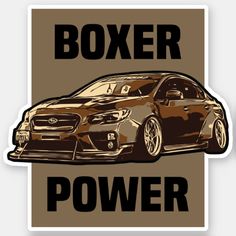 a brown car with the words boxer power on it's front and back side