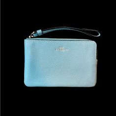 Coach Zip Wristlet Blue, Nwot Travel Blue Clutch, Coach Blue Wristlet For Travel, Blue Pouch Clutch With Zipper Closure, Everyday Blue Pouch Wristlet, Blue Wristlet With Zipper Pouch For Daily Use, Blue Wristlet With Zipper Pouch For Travel, Elegant Blue Coach Wallet, Coach Blue Clutch For Everyday Use, Blue Coach Clutch For Everyday Use