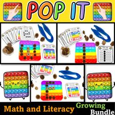 the math and literacy game pop it